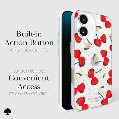 Kate Spade New York - Funda para iPhone 16, diseño de Piedras Preciosas de Cerezo