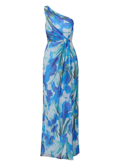 Adrianna Papell Print Chiffon Long Dress Vestido para ocasión Especial Mujer