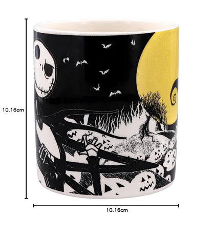 Silver Buffalo Nightmare Before Christmas Moonlight - Taza de cerámica con mango esculpido, 20 onzas, negro y blanco