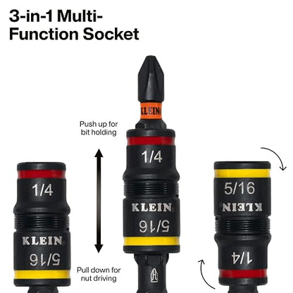 Klein Tools 32303HD Juego de destornilladores de impacto SAE 20 en 1 y herramienta de destornillador con puntas Phillips, ranuradas, cuadradas y Torx
