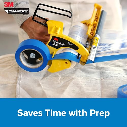 3M Scotch Hand Masker M3000 - Kit dispensador de cinta de pintor y película de enmascaramiento, protege las superficies de salpicaduras de pintura, incluye cinta de pintor y película de