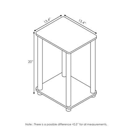 Furinno 2-99800WN Turn-N-Tube Haydn 2-Pack End Table, Walnut/Brown
