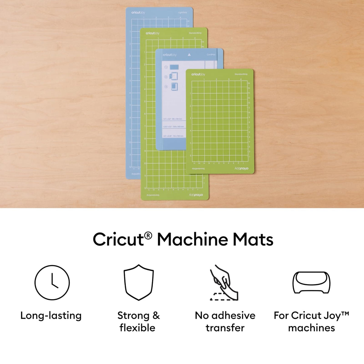 Cricut Mat - Paquete variado (5 unidades, 4.5 x 12 pulgadas) | For Joy Machine - Incluye 2 alfombrillas StandardGrip y 3 alfombrillas LightGrip