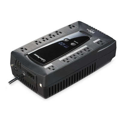 CyberPower UPS No-Break AVRG900LCD 900VA / 480W, Línea Interactiva, Pantalla LCD, Regulador (AVR), 12 contactos, Garantía 3 años incluye batería
