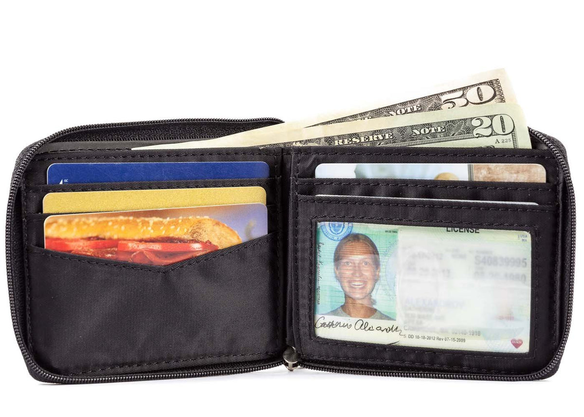 Big Skinny portafolios delgada con cierre para hombre, capacidad para hasta 25 tarjetas