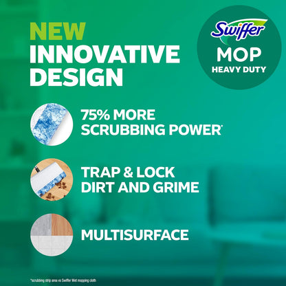 Swiffer Sweeper Heavy Duty Wet Mopping Cloths Multi Surface Refills, Open Window Fresh, 20Count
