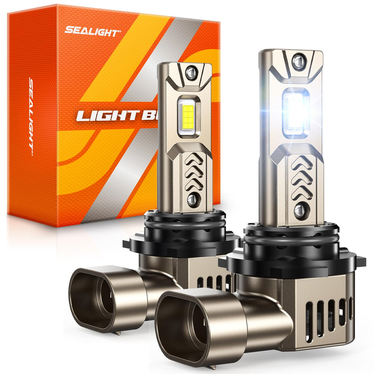 SEALIGHT Bombillas LED 9006/HB4 L2S 9006 | 45000 lm, 6500K blanco frío, paquete de 2, para faros delanteros