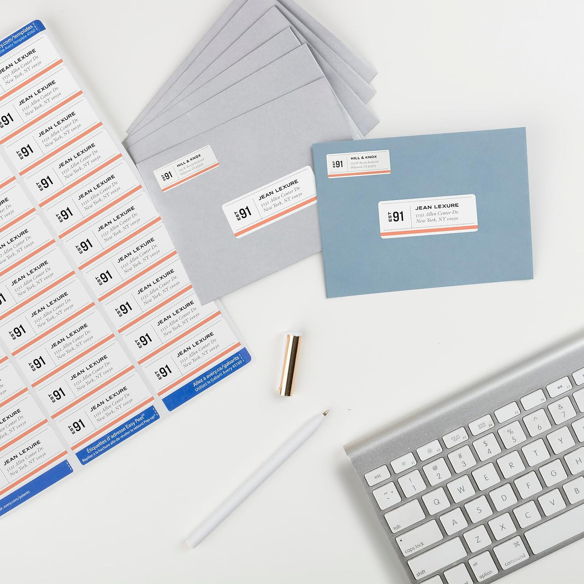 Avery Easy Peel Etiquetas de dirección imprimibles con alimentación segura, pegatinas personalizables de 1 x 2-5/8 pulgadas, blancas, 7.500 etiquetas de correo en blanco, ideales para correo, envío y