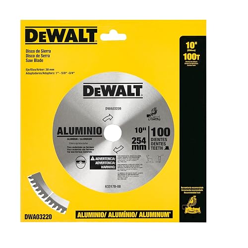 DEWALT Disco Sierra Circular para Aluminio 10" (254mm), 100D, DWA03220 | Disco de Sierra Circular para Aluminio 10" (254mm), 100 Dientes