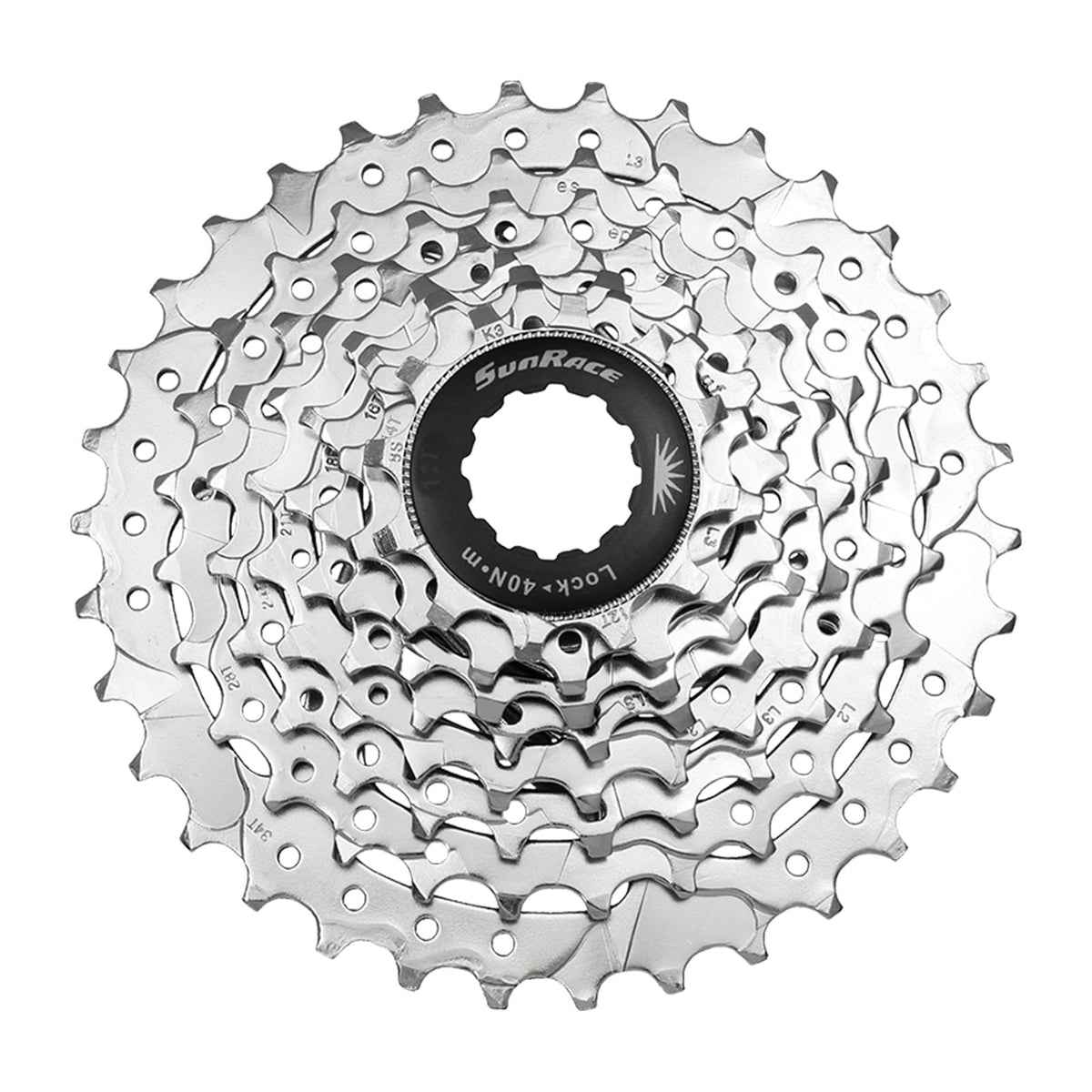 SUNRACE Cassette de Piñones MTB CSM66 | 8 Velocidades | 11-34D | Plata en Cajita CSM66.8AV0.NS1.BXB