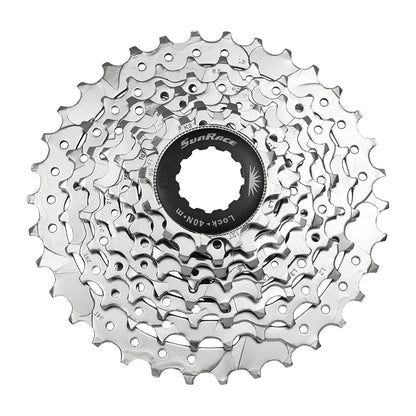 SUNRACE Cassette de Piñones MTB CSM66 | 8 Velocidades | 11-34D | Plata en Cajita CSM66.8AV0.NS1.BXB