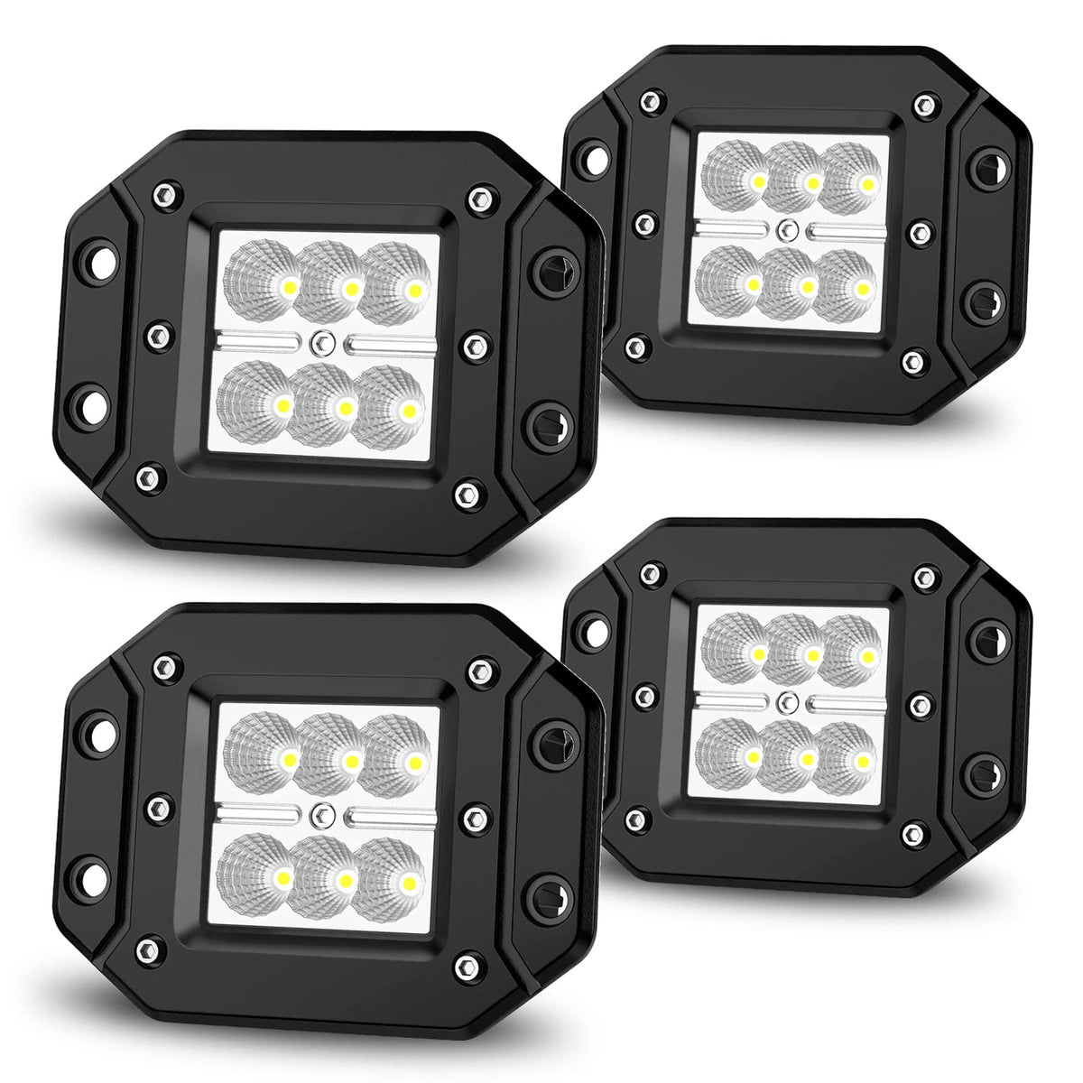 AUTOSAVER88-4 unidades de cápsulas LED de montaje empotrado de 5 pulgadas, 24 W, 2400 lm, luces de trabajo antiniebla todoterreno compatibles con motocicletas, de suciedad, camiones, UTV