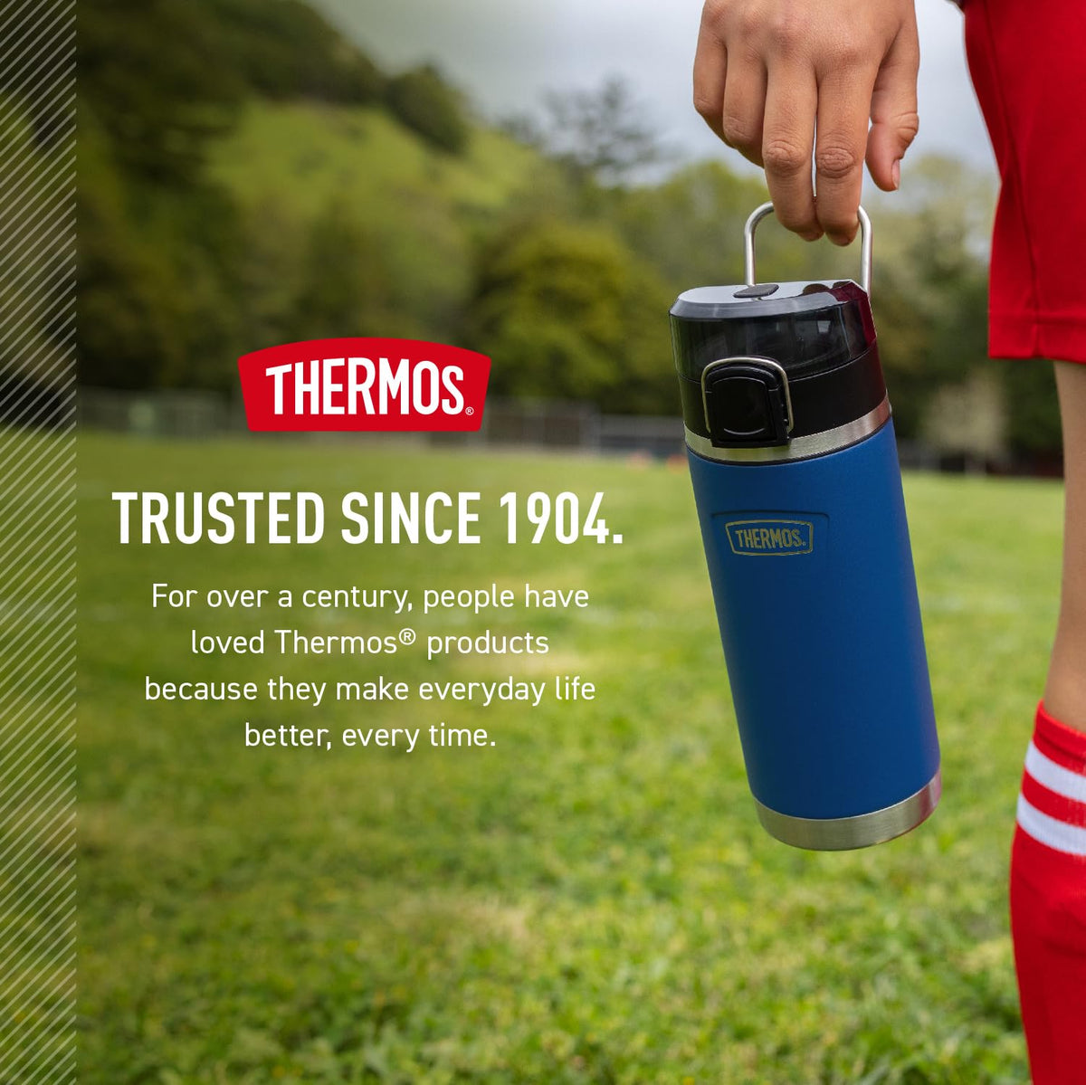 THERMOS ICON SERIES, botella de agua con boquilla - 18 onzas, color lima, botella de agua aislada al aspiradora de acero inoxidable con tapa