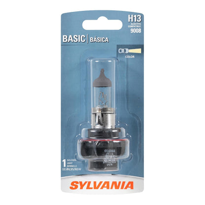 Sylvania H13.BP Basic Foco Frontal de Halógeno, Paquete de 1 | foco halógena estándar de repuesto con salida diaria fiable y una instalación fácil y de ajuste directo