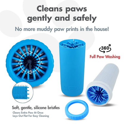 Dexas MudBuster - Limpiador de patas azules portátil grande para perros, suministros y accesorios para mascotas de alta calidad