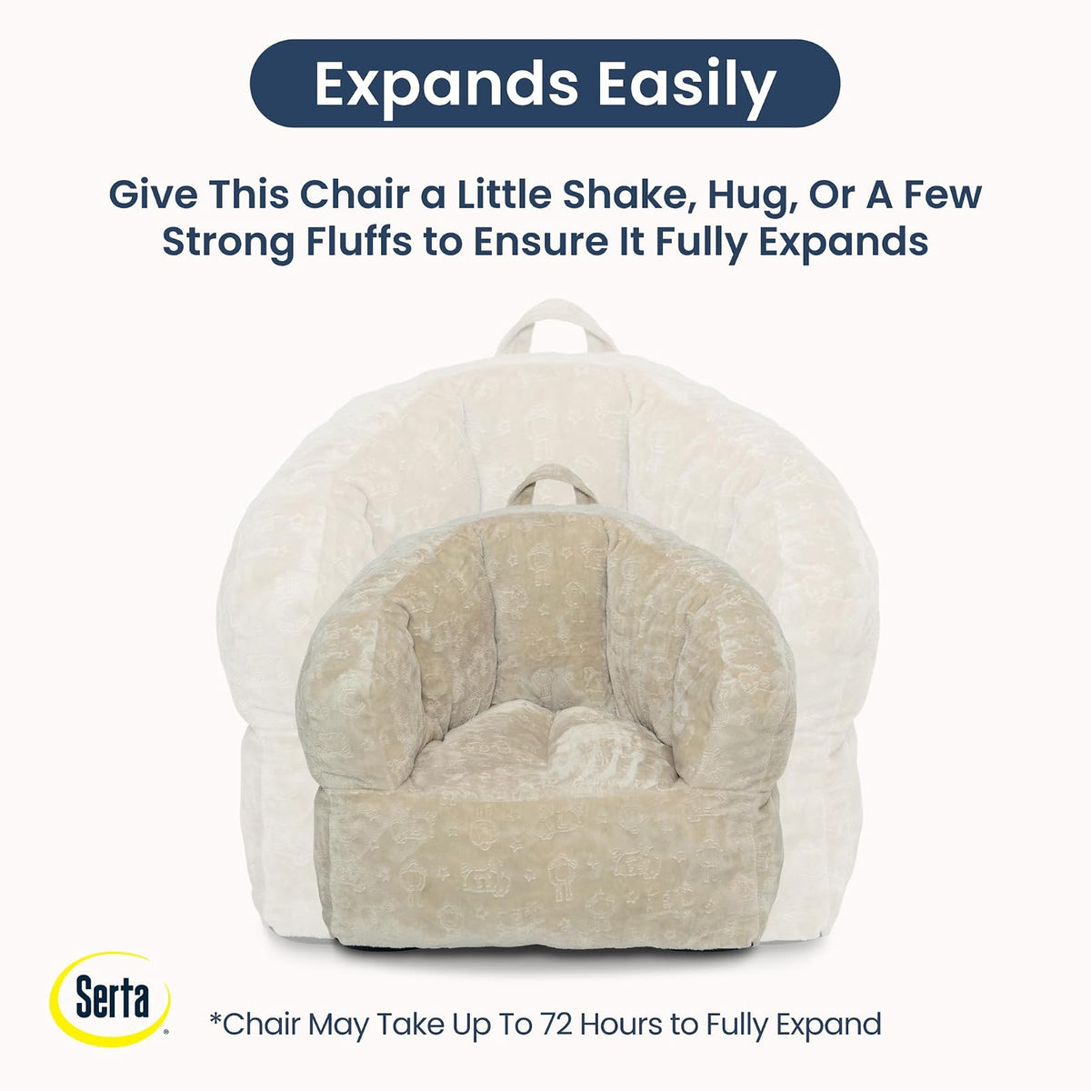 Delta Children - Serta - Silla de Felpa para niños, Silla de Espuma Suave, Alternativa para niños y niñas, Asiento Acogedor para Leer, Ver Dibujos Animados, Sala de Juegos, habitación de guardería