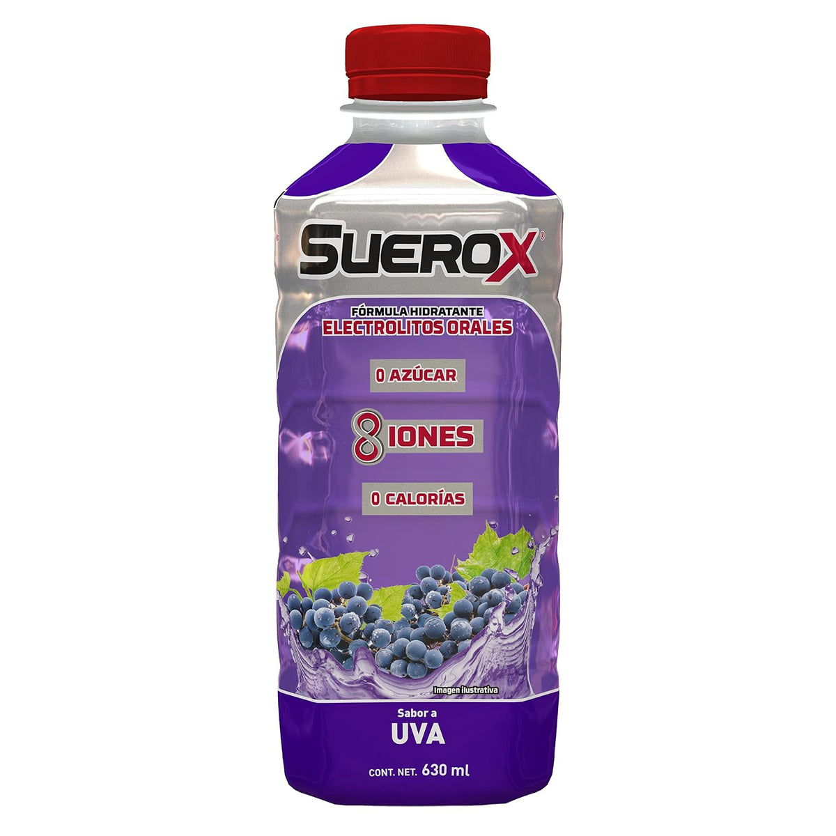 12 Pack de Suerox, FRESA-FRUTOS ROJOS, nuevo sabor, deliciosa hidratación saludable botellas con 630 ml + 12 Pack de, deliciosa hidratación saludable, UVA, botellas con 630 ml