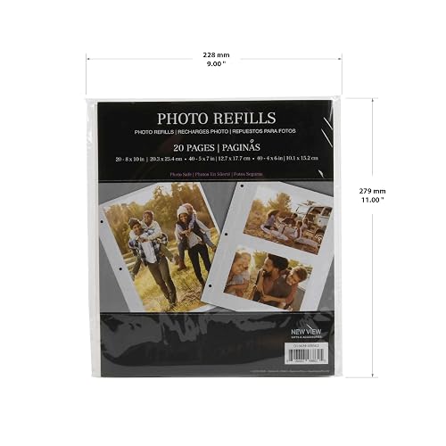 New View Gifts - Recambios magnéticos para álbumes de fotos de 8 x 10 pulgadas, 20 páginas