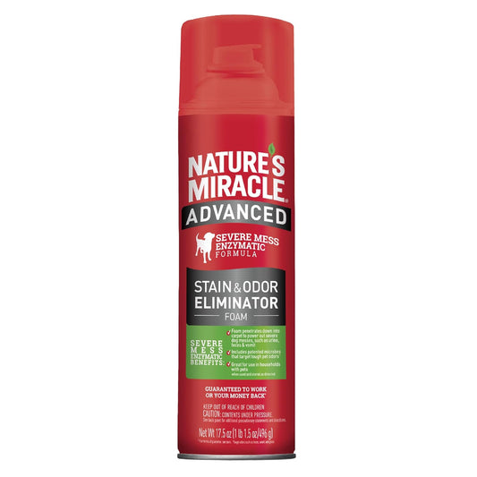 Nature's Miracle Espuma Eliminadora de Manchas y Olores Dificiles Perro 17.5 Oz