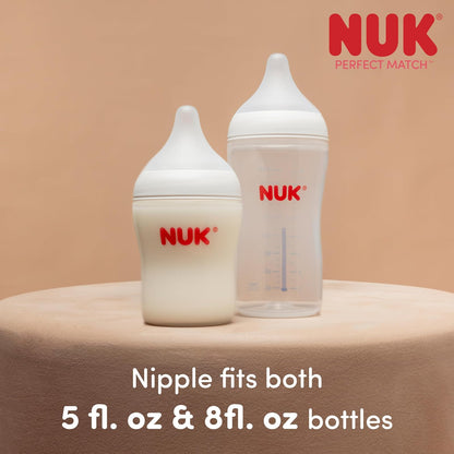 NUK Perfect Match - Botella natural + anticólicos, 5 onzas, paquete de 4
