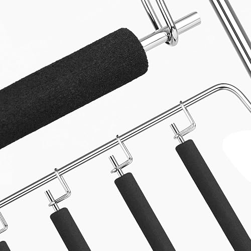 SONGMICS Perchas para Pantalones , Juego de 3, Metal, Ahorran Espacio, Estable con Acolchado Antideslizante, Barras de Columpio, para 5 Vaqueros Cada Una, Traje, Bufandas, Corbatas MCRI041BK