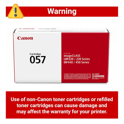 Canon - Cartucho de tóner Original 057 Negro (3009C001), Paquete de 1 para impresoras láser imageCLASS MF449dw, MF448dw, MF445dw, LBP228dw, LBP227dw, LBP226dw, estándar