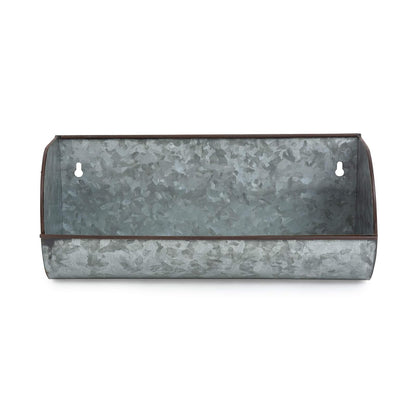 DII - Decoración de Metal galvanizado, rústica Granja, estantes de Pared montados en Plata, 16 x 7 x 3.5, 2 Piezas