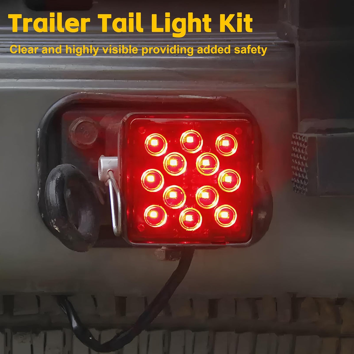 MaxxHaul 70429 Cubierta de Enganche de Remolque con 12 Luces LED de Freno, Negro, 2 in, Rojo