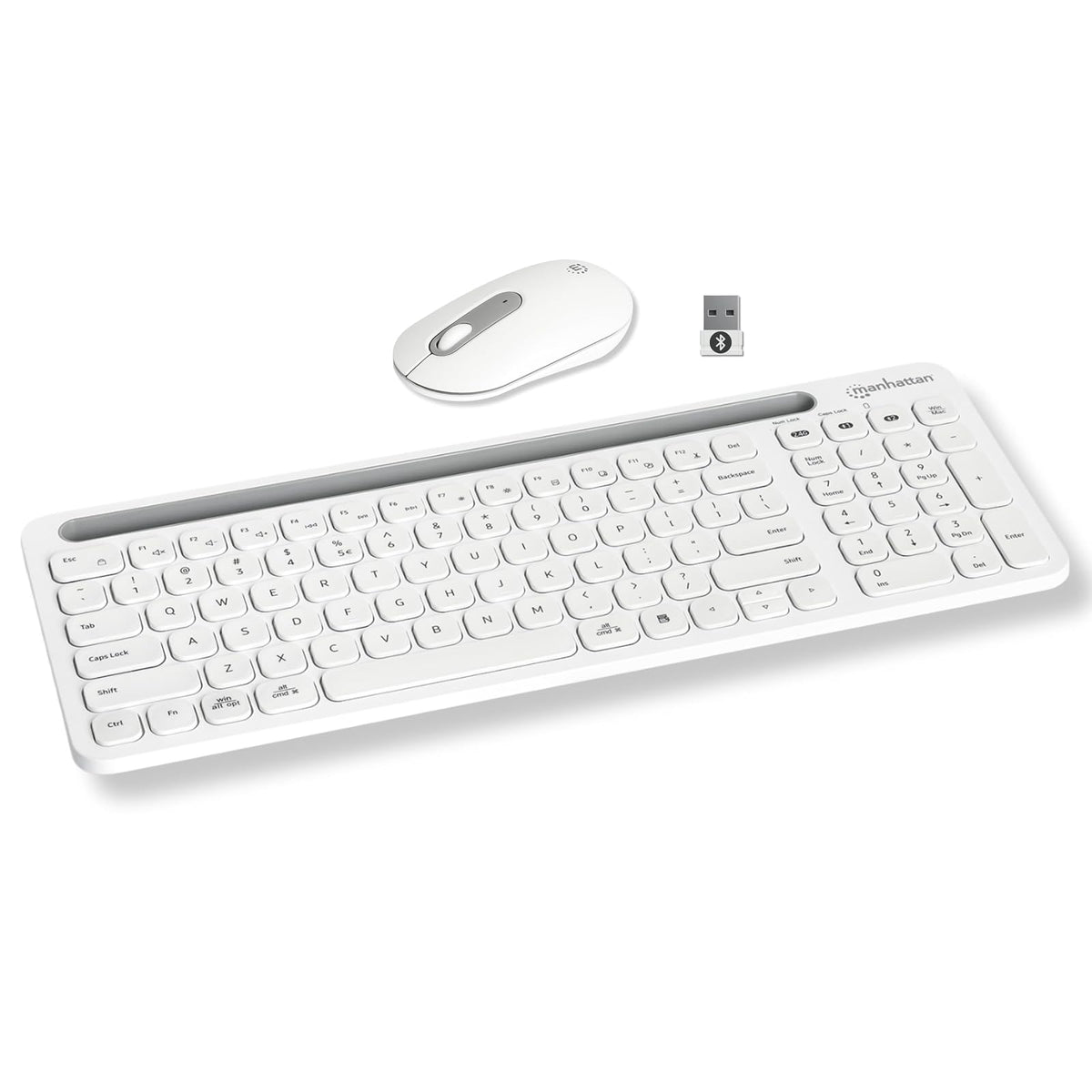 Manhattan Kit de Teclado y Mouse inalámbricos con conexión Dual USB y Bluetooth