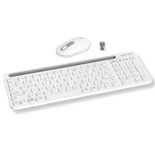 Manhattan Kit de Teclado y Mouse inalámbricos con conexión Dual USB y Bluetooth