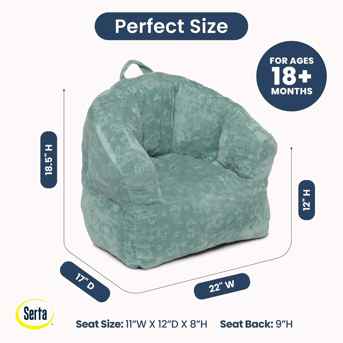 Delta Children - Serta Kids - Silla de felpa para niños, salvia