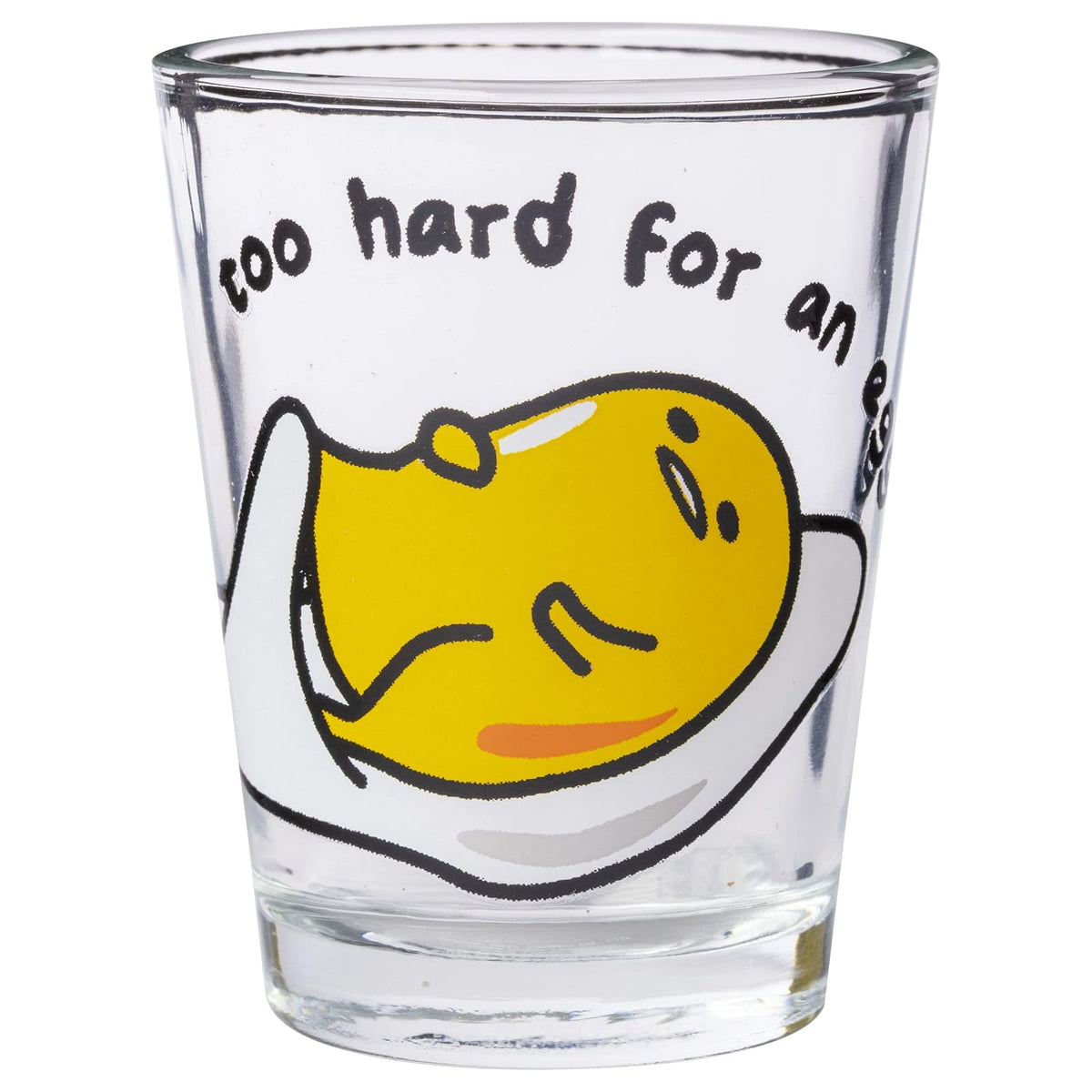 Silver Buffalo Sanrio Hello Kitty and Friends Gudetama Lazy Egg Poses Paquete de 4 mini vasos de 1.5 onzas