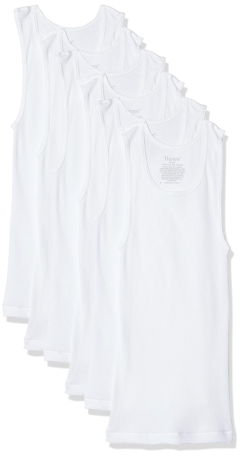 Hanes Playera de Tirantes Para niño, Paquete de 6 piezas