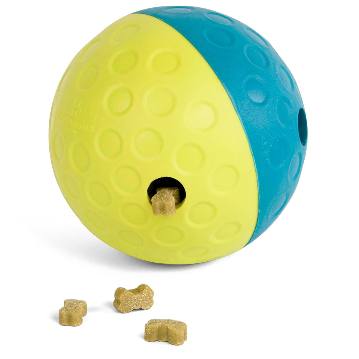 Nina Ottosson by Outward Hound Treat Tumble Interactive Treat Ball Dog Puzzle Dog Enrichment Dog Toy, Level 1 Beginner, Blue, Small