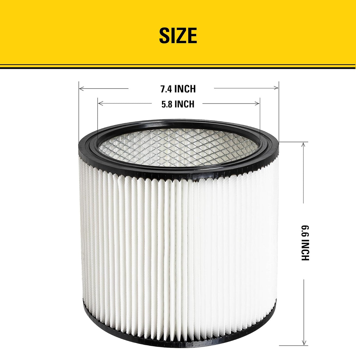 Stanley 08-2501 Filtro de Cartucho para Aspiradoras Húmedas/Secas 5-18 Galones
