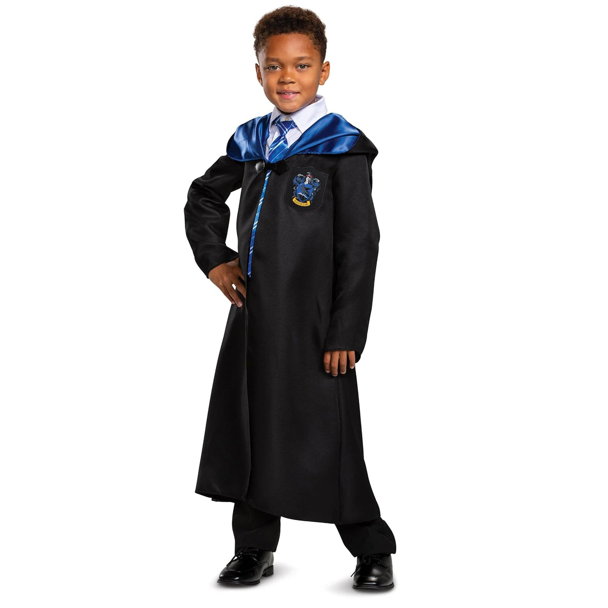 Disguise - Bata clásica, disfraz, accesorio de Ravenclaw de Harry Potter para niños, color negro y azul, talla grande (10-12) - Grande (10-12) - Ravenclaw