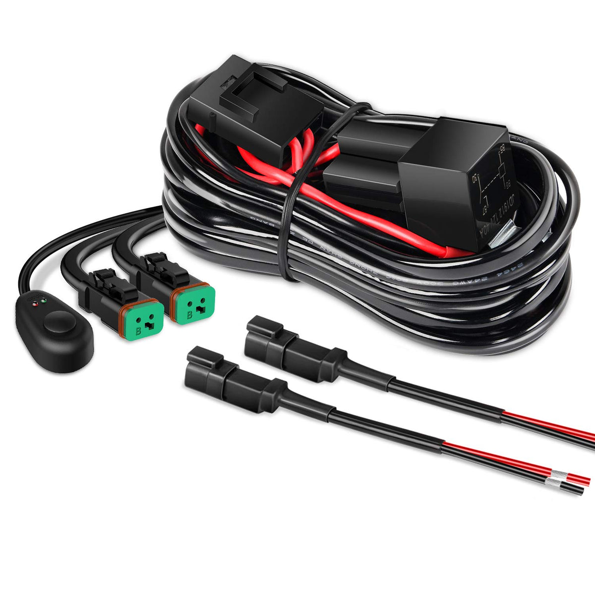 Nilight - Kit de arnés de cableado de Conector DT de 10036 W, 14 AWG, 11.5 pies, Barra de luz LED, Interruptor de Encendido y Apagado de 12 V, Fusible para Luces Todoterreno, luz de Trabajo LED, 2
