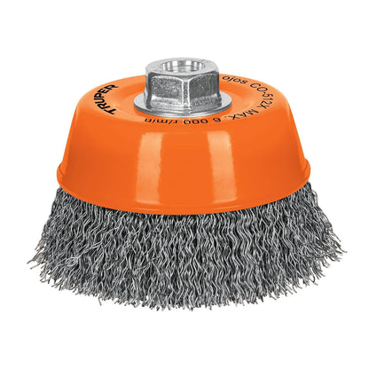 Truper CO-512X, Carda de copa, alambre ondulado grueso, 5x5/8" para esmeril