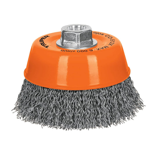 Truper CO-512X, Carda de copa, alambre ondulado grueso, 5x5/8" para esmeril