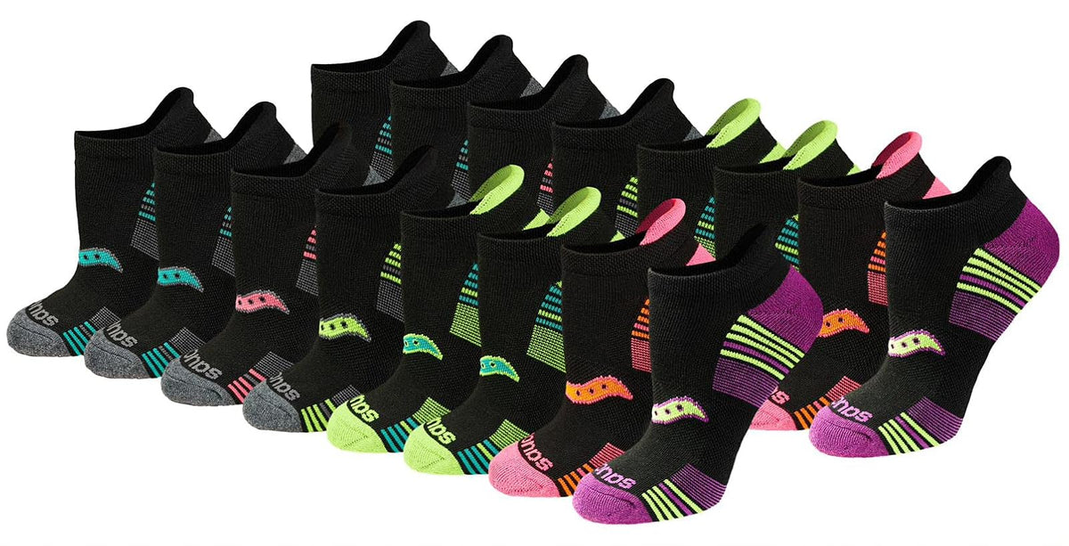 Saucony Calcetines Deportivos Heel Tab para Mujer - CH - Negro (16 pares).