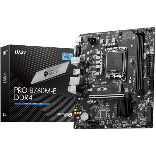 MSI Tarjeta Madre Pro B760M-E DDR4 LGA 1700 2X DDR4 1x M.2 PCIe 4.0 Micro ATX