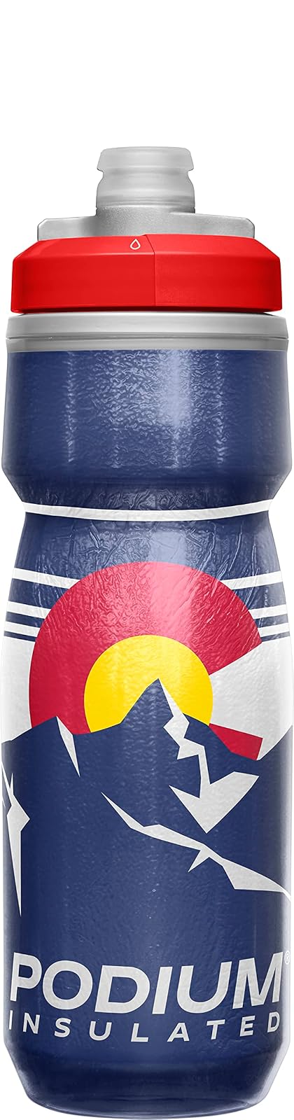 CamelBak Podium Chill Bike - Botella de agua aislada para apretar, colorado, 21 onzas