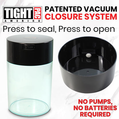 Tightpac America, Inc. Coffeevac 1 LB – la última Sellado al aspiradora Recipiente para café, Color Azul Tintado Cap & Cuerpo, Tapa Negra y Cuerpo Transparente, 1.85 litros / 1.6 Cuartos, 1
