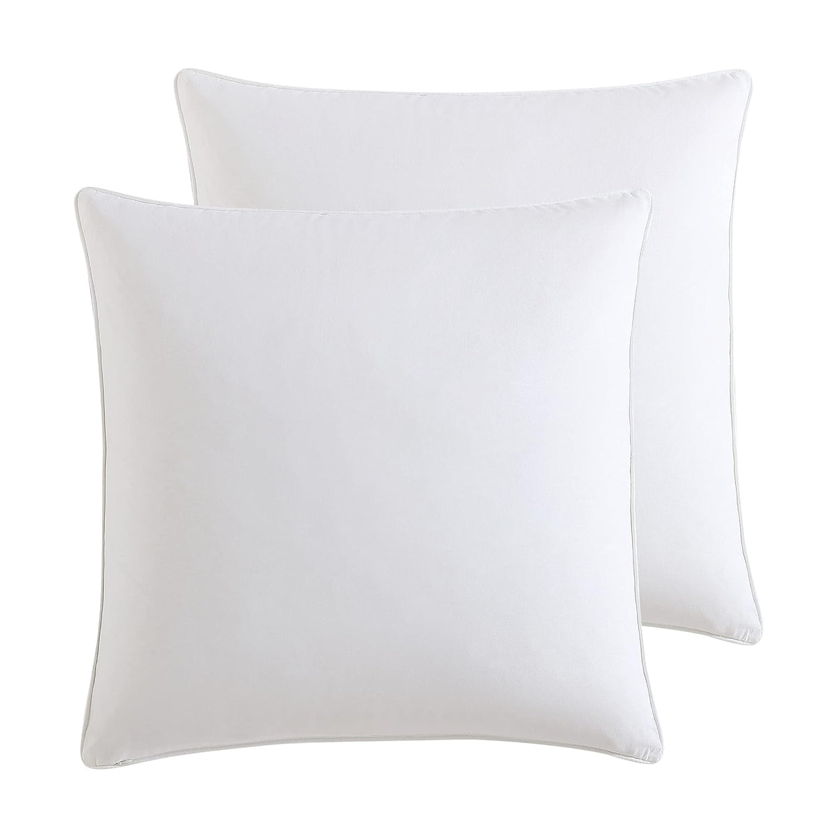 Laura Ashley - Fundas de Almohada Europeas, 100% algodón Suave con Cierre de sobre, Funda de Almohada para Cama o sofá, Certificado Oeko-Tex, Juego de 2 (Azul Vid Cosido, 26 x 26 Pulgadas)