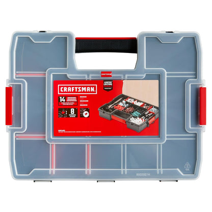 CRAFTSMAN Organizador de Piezas Pequeñas con Cierre Seguro - 14.6" L x 5.2" W x 11.4" H - Paquete doble