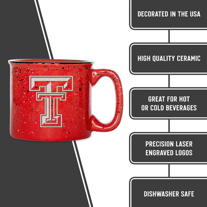 Rico Industries NCAA Texas Tech Red Raiders Speckle Taza de fogata grabada con láser de 12 onzas