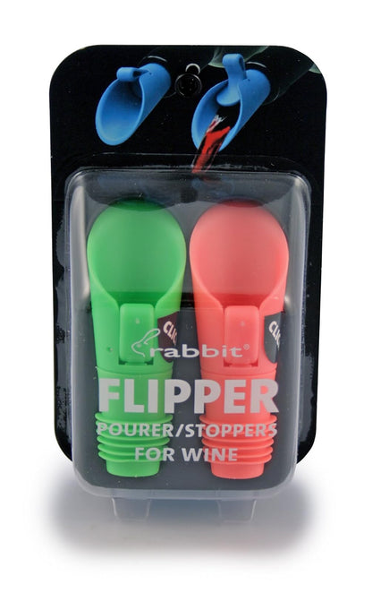 Metrokane Rabbit Tapones para botella de vino, Servidor/Tapón de botella, Colores Variados, Juego de 2, 1
