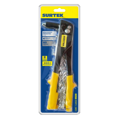 Surtek 112521 Remachadora manual de nariz larga con remaches, 10"