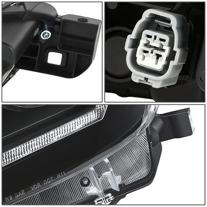 DNA MOTORING Conjunto de Faros Delanteros Compatibles con Tacoma 2016-2023 LED DRL Bisel Negro