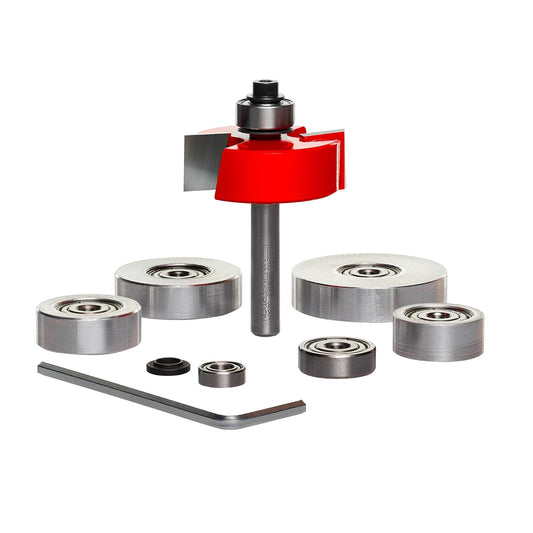 Freud - Juego de brocas de conejo con rodamientos, ideal para carpintería, muebles y gabinetes, carpintería, vástago de 1/4 pulgadas, 16.000 RPM máximas - 32-504